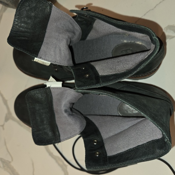 UGG Mens Rohnan Black Leather Waterproof Outdoor Lace Up Boots Size 13 - Picture 8 of 9